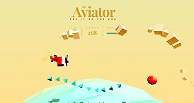 Das Original HTML5 Spiel The Aviator auf dem der No Man's Sky Klon basiert. Bildquelle Screenshot Tympanus.net.