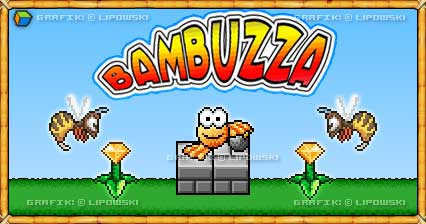 Das Pixel-Game BAMBUZZA im Retro-Design präsentiert: Die 100 MEGA-BAMBUZZA Spieler. © 2024 Lipowski